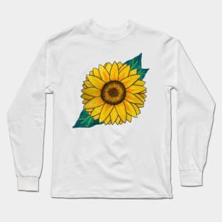 Sunflower Drawing Long Sleeve T-Shirt